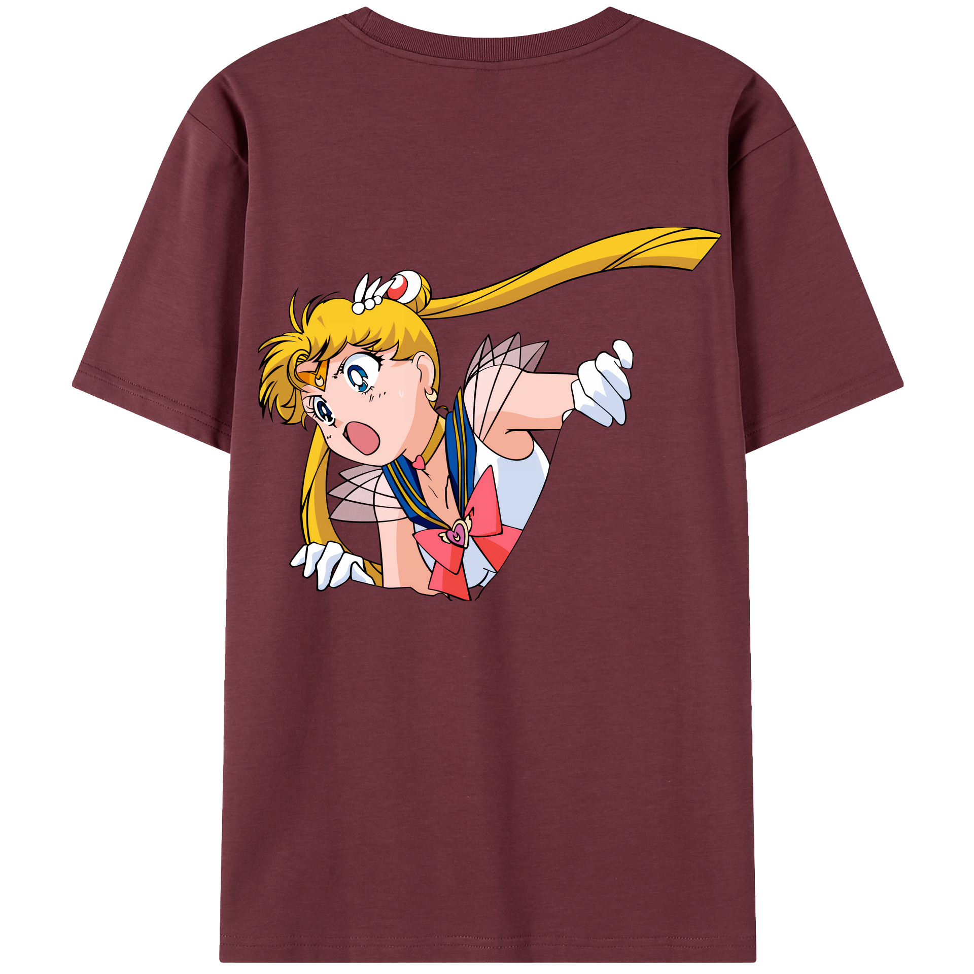 （画像用） 美少女戦士セーラームーン 月野 うさぎ つきの うさぎ Sailor Moon Tsukino Usagi 綿100％半袖Tシャツ（背面プリント）